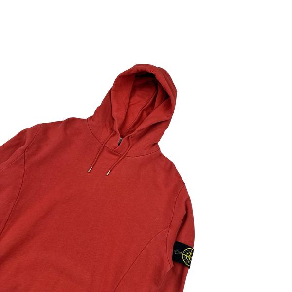Stone Island 2010 Red Cotton Pullover Hoodie - Large