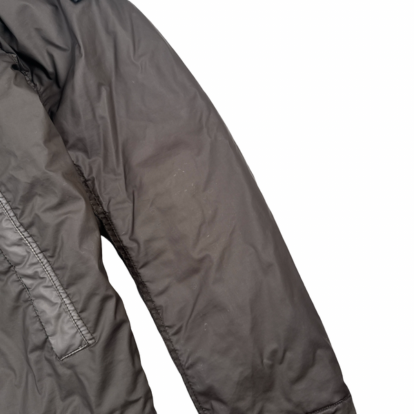 Stone Island 2015 Brown Mussola Gommata Shearling Flight Jacket - XL