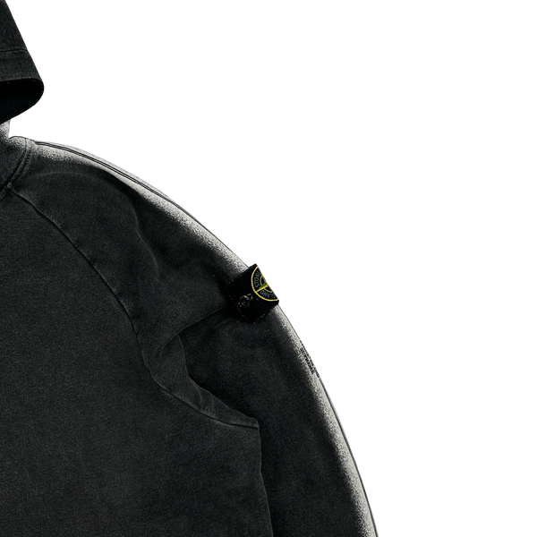 Stone Island x Supreme 2022 Charcoal Spellout Pullover Hoodie - Large