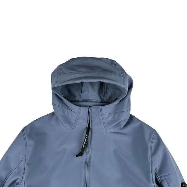 CP Company Blue Fleece Lined Soft Shell Lens Jacket - XL
