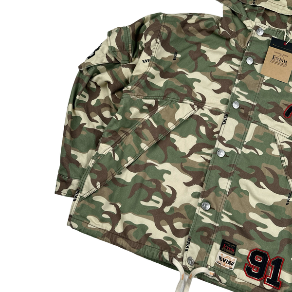 Evisu Camo Patch Multi Pocket Japanese Denim Jacket - Medium