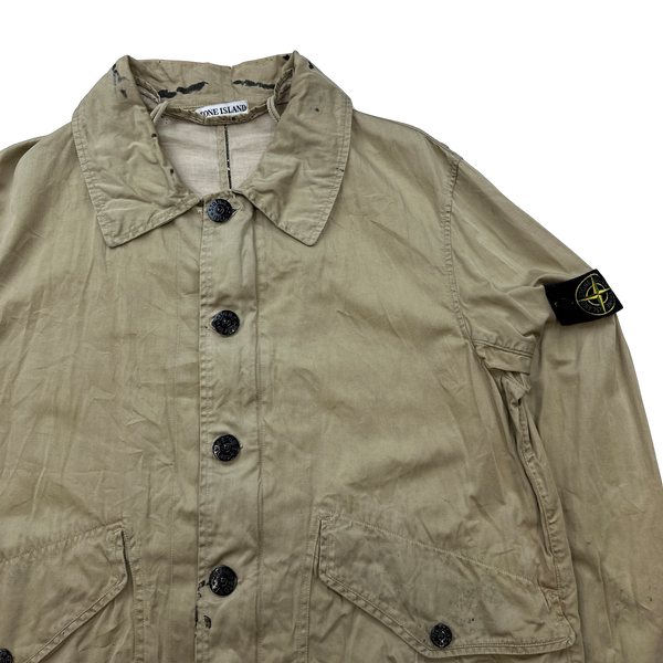 Stone Island 2002 Beige Raso Gommato Dutch Rope Jacket - XL