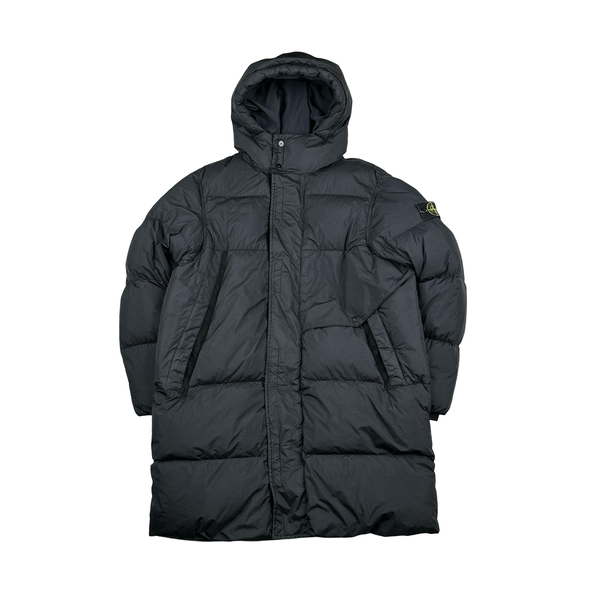 Stone Island 2023 Black Garment Dyed Crinkle Reps Down Puffer - XL