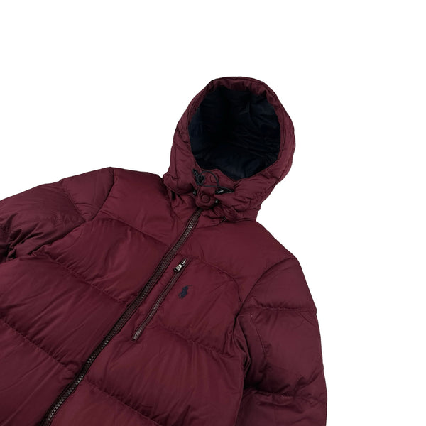 Ralph Lauren Red Down Filled Hooded Puffer Jacket - XS