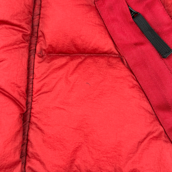 Stone Island 2009 Red Opaque Nylon Tela Down Gilet - Large