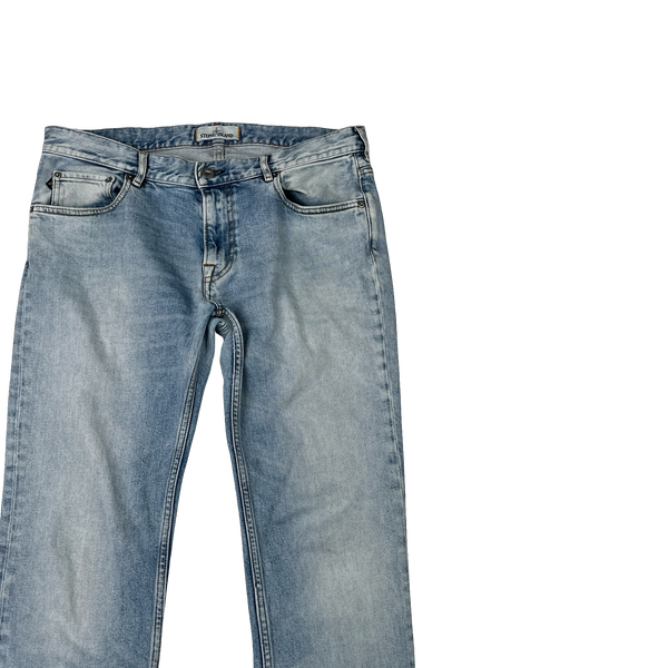 Stone Island Skinny Fit Light Wash Denim Jeans - 33"