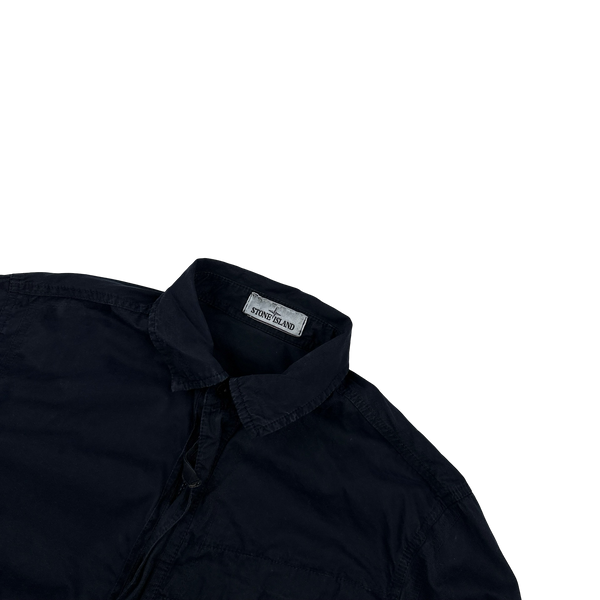 Stone Island 2018 Black Cotton Pullover Smock Overshirt - Medium