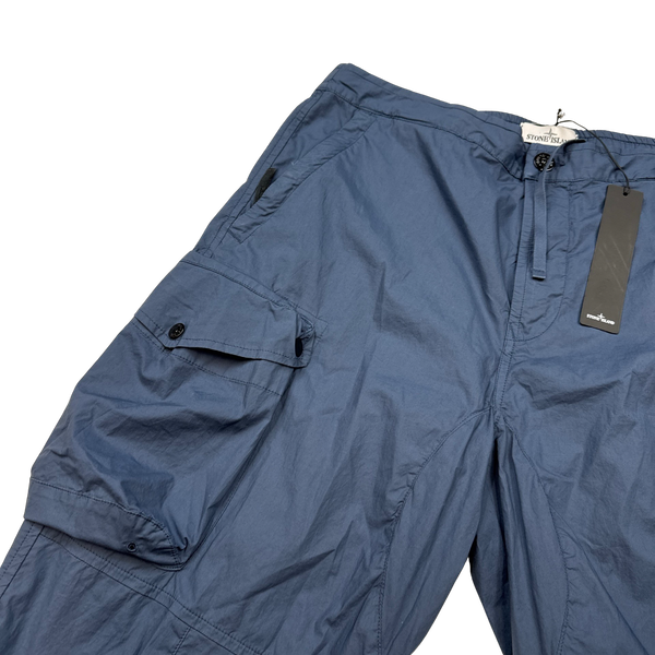 Stone Island 2019 LO Blue Cotton Baggy Cargos 34 Mat s Island