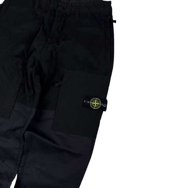 Stone Island 2020 Mussola Panel Black Cargo Trousers - 30"