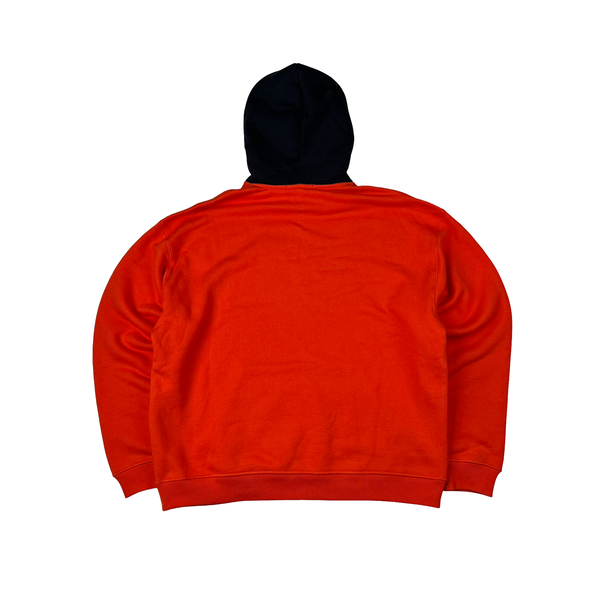 Stone Island Marina 2023 Orange And Navy Spellout Embroidered Pullover Hoodie - XL