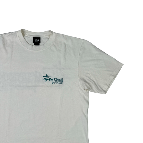 Stussy White Cotton Graphic T Shirt - Medium