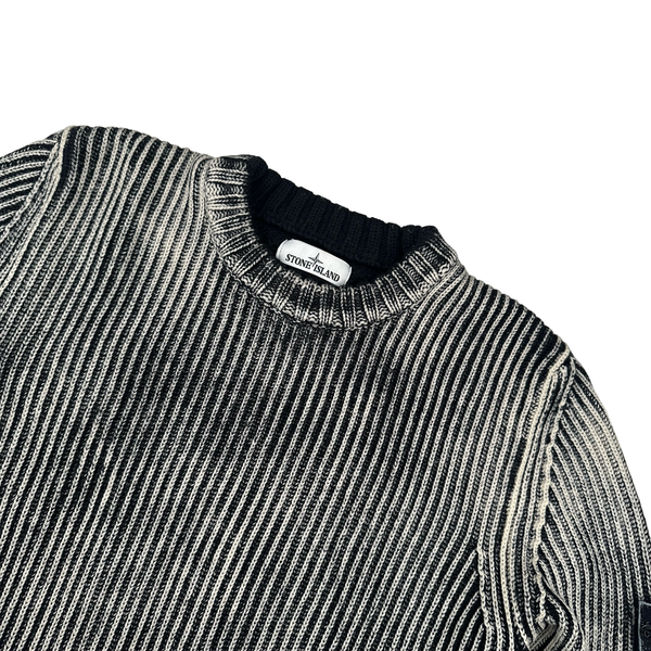 Stone Island 2018 Black Frost Wool Knit Jumper - XXL