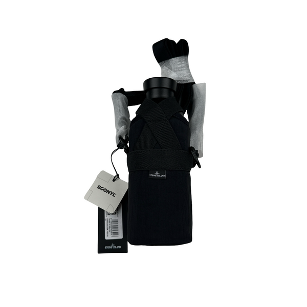 Stone Island 2022 Econyl Black Nylon Metal Bottle Holder Bottle