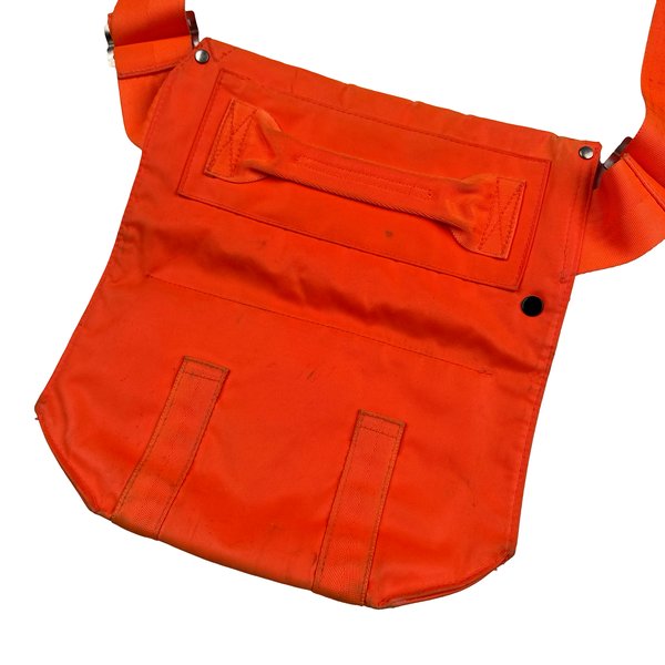 Stone Island 2000s Orange Nylon Multi Pocket Spellout Vintage Side Bag