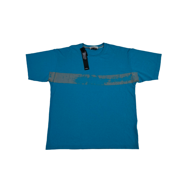 Stone Island 2023 Blue Reflective Graphic Short Sleeved T Shirt - Large