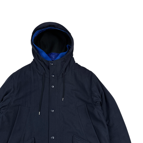 CP Company Navy Nycra Dual Layer Quilted Liner Parka Jacket - Large
