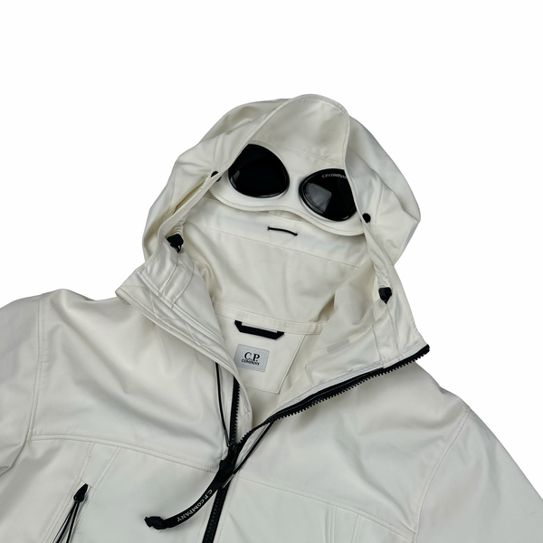 CP Company White Shell R Goggle Jacket - Large