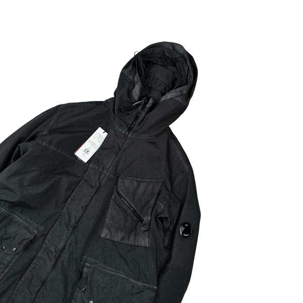CP Company Grey Quartz Lens Viewer Long Fishtail Jacket - Medium
