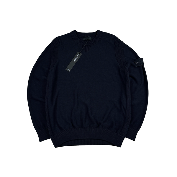 Stone Island 2025 Navy Ghost Knitted Cashmere Jumper - Large