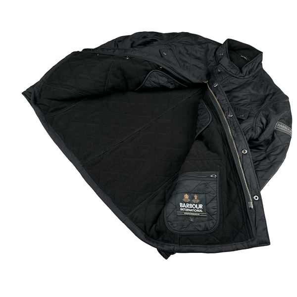 Barbour Multi Pocket Black Fleece Lined Field Jacket - Medium