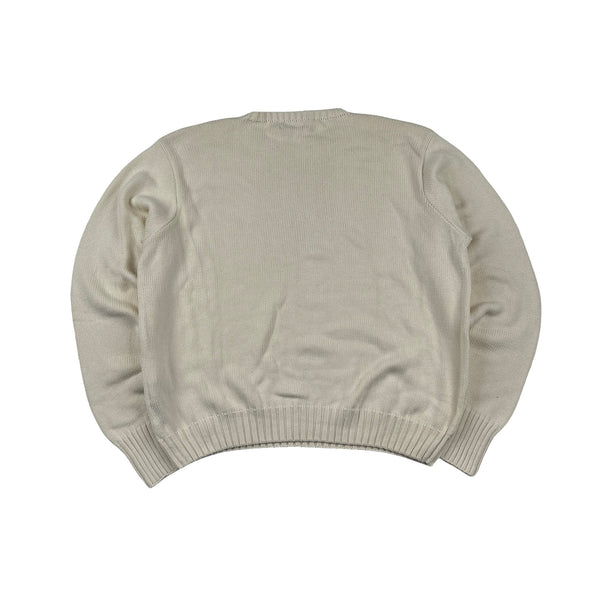 Ralph Lauren Cream Cotton Knit Crewneck Jumper - XXL