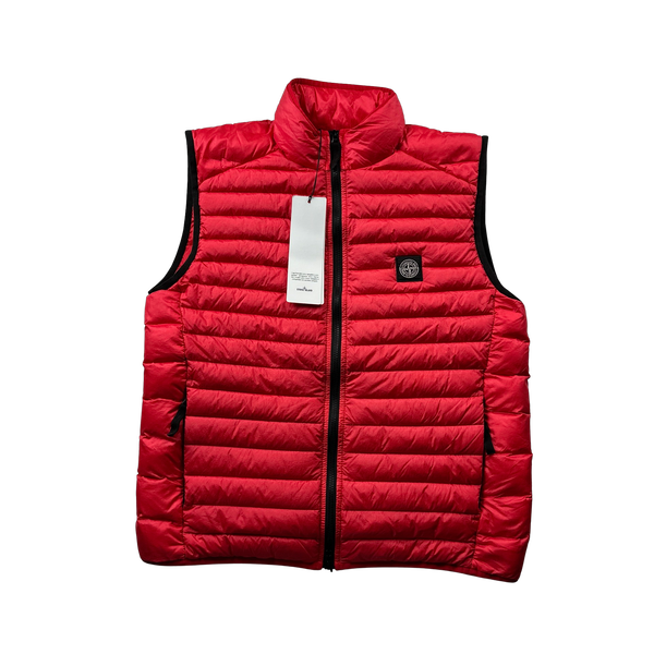 Stone Island 2022 Red Loom Woven R Nylon Packable Gilet - Medium