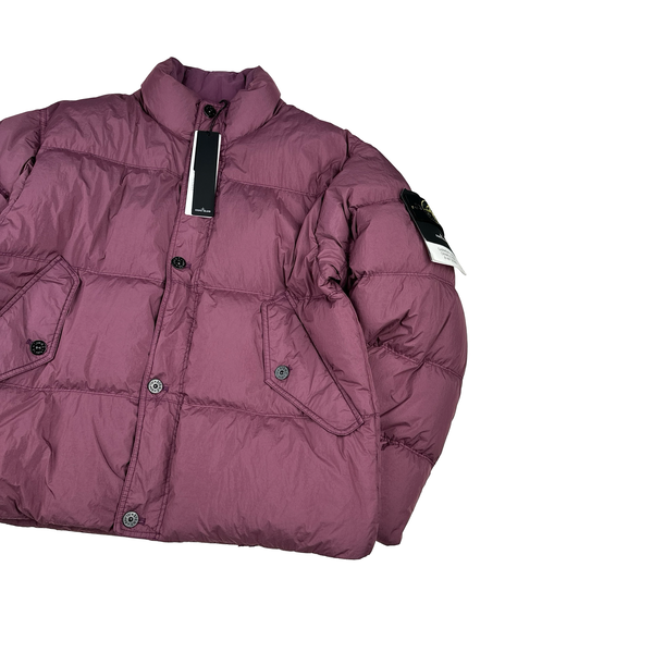 Stone Island 2024 Magenta Crinkle R-NY Down Puffer Jacket - Medium