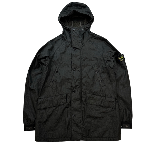 Stone Island 2011 Black Nylon Membrana Hooded Parka Jacket - Medium