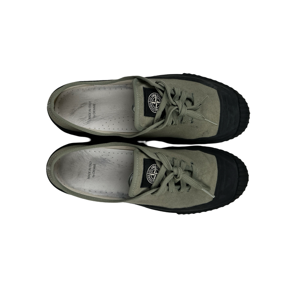 Stone Island x Diemme Beige Leather Trainers - UK 9.5