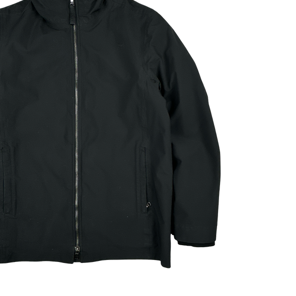 Prada Black Racoon Fur Hood Goretex Parka Jacket - Large