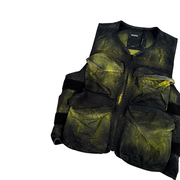 Nemen Tie Dye Adjustable Multi Pocket Nylon Gilet Jacket - Large