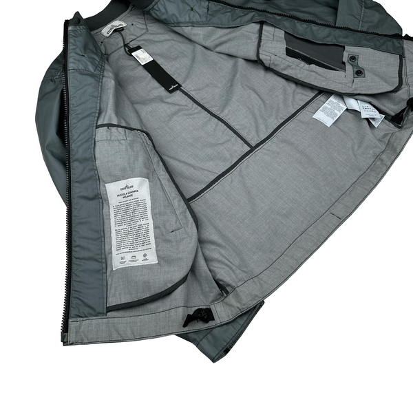 Stone Island Blue Mussola Gommata Melange Jacket - Medium