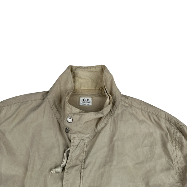 CP Company 2002 Cream Zipped Cotton Overshirt - 3XL