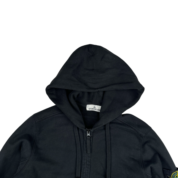 Stone Island 2018 Black Zipped Cotton Hoodie - Small