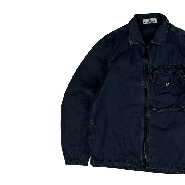 Stone Island 2021 Navy Cotton Overshirt - Small