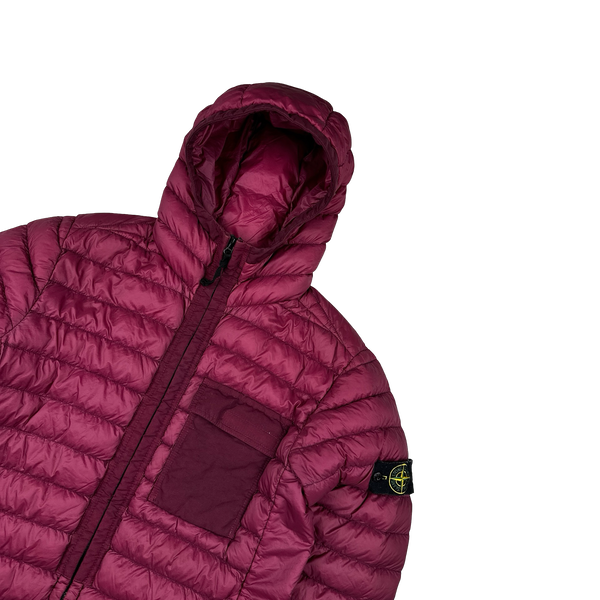 Stone Island 2018 Burgundy Micro Yarn Down Puffer Jacket - Large