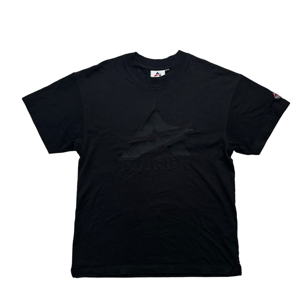 Avirex Black Embroidered Spellout T Shirt - Medium