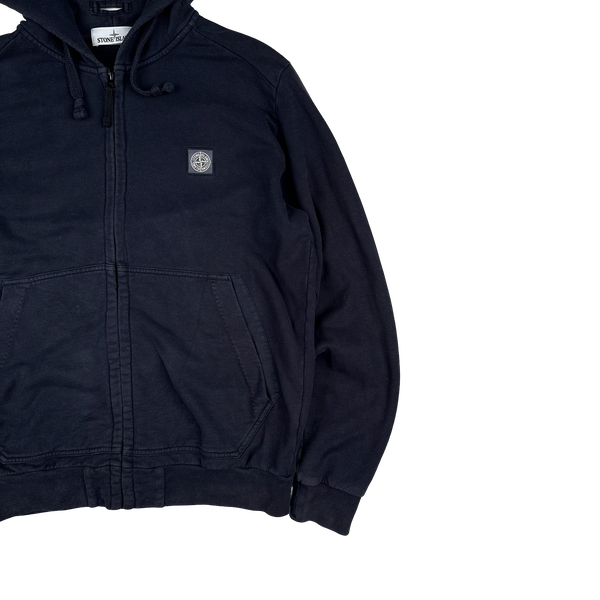 Stone Island 2014 Navy Zipped Patch Hoodie - XL