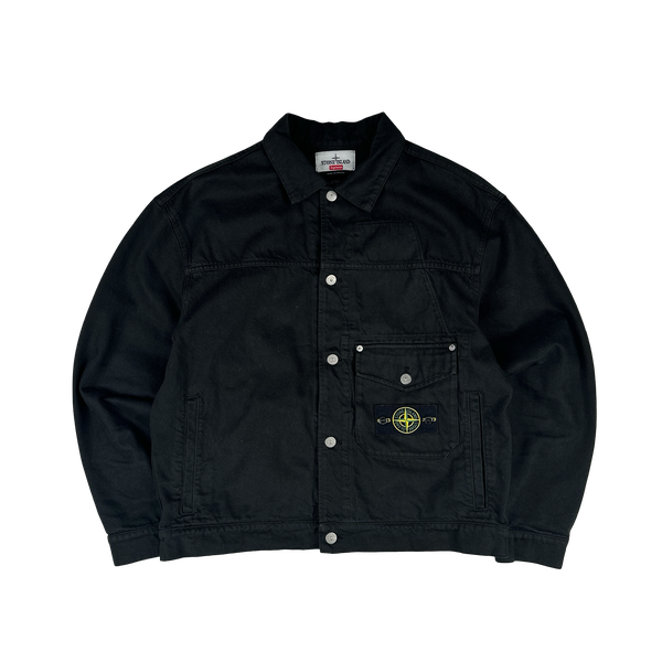 Stone Island x Supreme 2023 Black Bull Denim TC Jacket - Medium