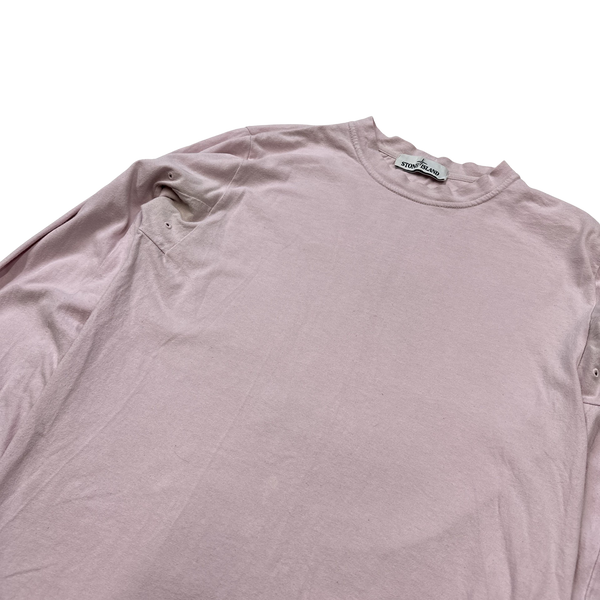 Stone Island 2017 Pink Longsleeve Cotton Top - Small