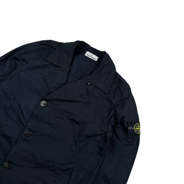 Stone Island Navy David TC Trench Jacket - Large