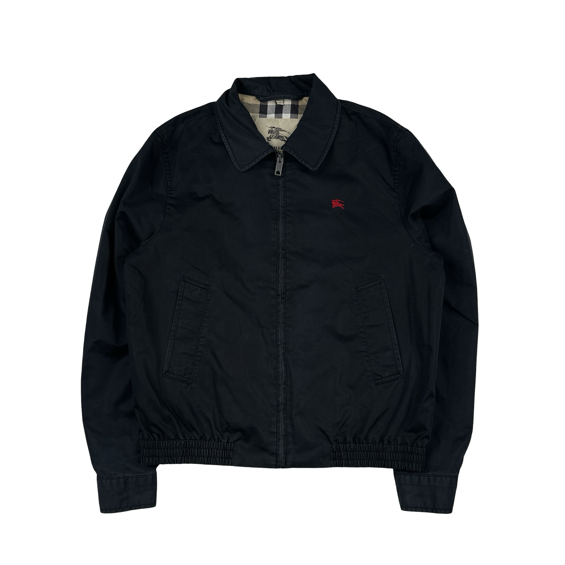 Burberry Nova Check Lined Black Harrington Jacket - Medium – Mat's