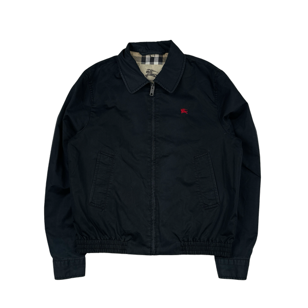 Burberry Nova Check Lined Black Harrington Jacket - Medium