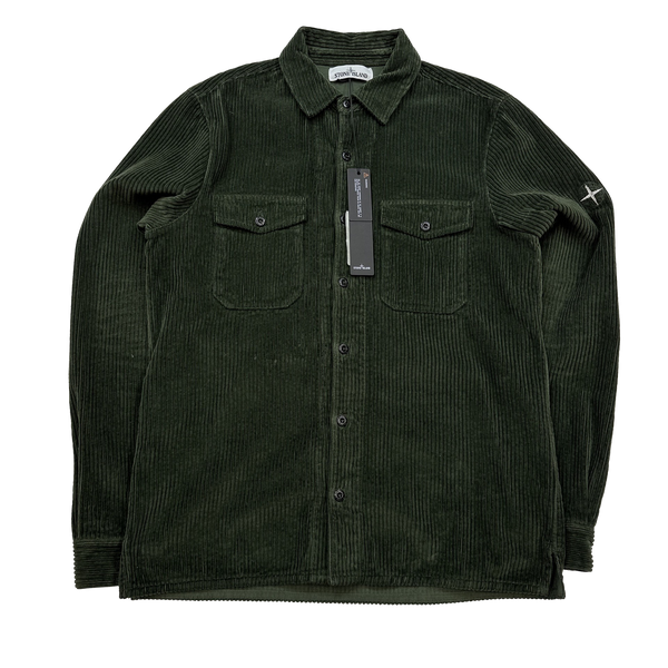 Stone Island AW2020 Green Jumbo Cord Shirt Medium Mat s Island
