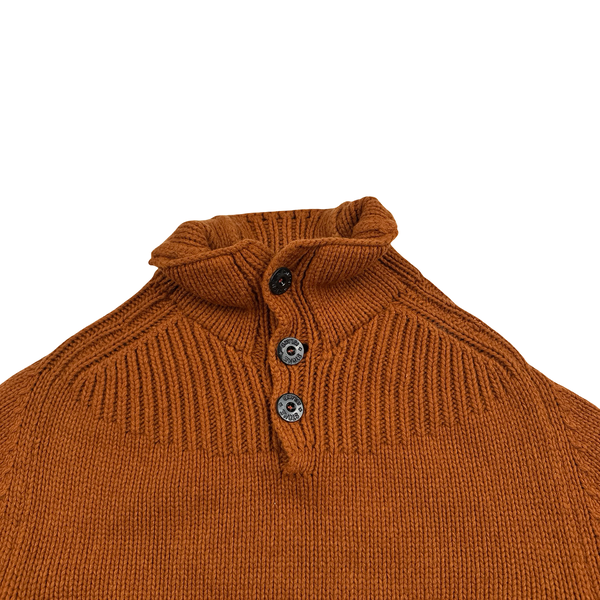 Stone Island 2002 Rust Orange Wool Blend Knit Jumper - Large