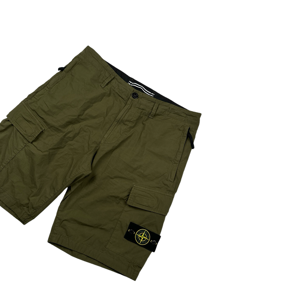 Stone Island 2021 Khaki Cotton Shorts - 32"
