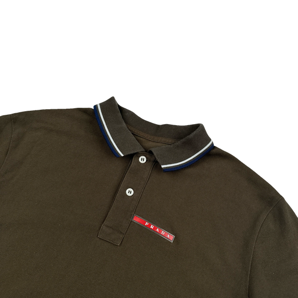 Prada Khaki Cotton Polo Shirt -XL