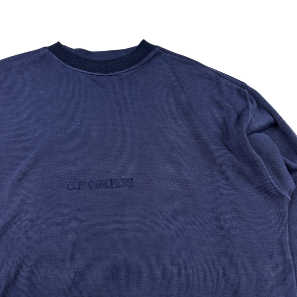 CP Company Vintage Spellout Fine Knit Cotton Jumper - XL