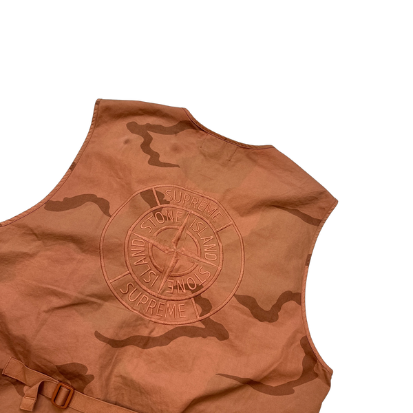 Stone Island Supreme Brushed Cotton 2C Camo OVD Vest - XL