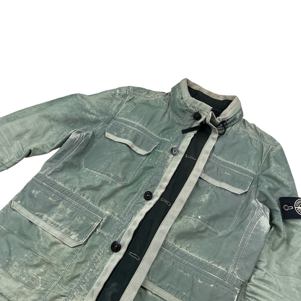 Stone Island 2012 Green Liquid Reflective Field Jacket - Medium